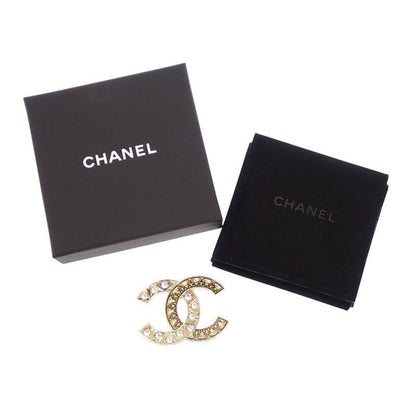 Chanel CC Logo Brooch Metal Gold Antique