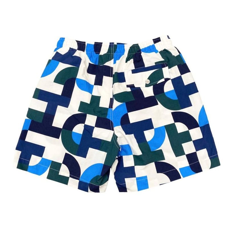 Hermes Half Pants Swim Trunks Size S Total White Blue Green Hermes