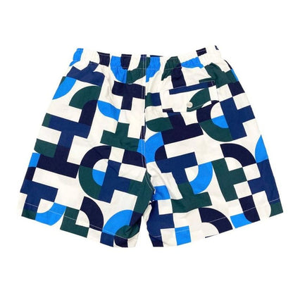 Hermes Half Pants Swim Trunks Size S Total White Blue Green Hermes