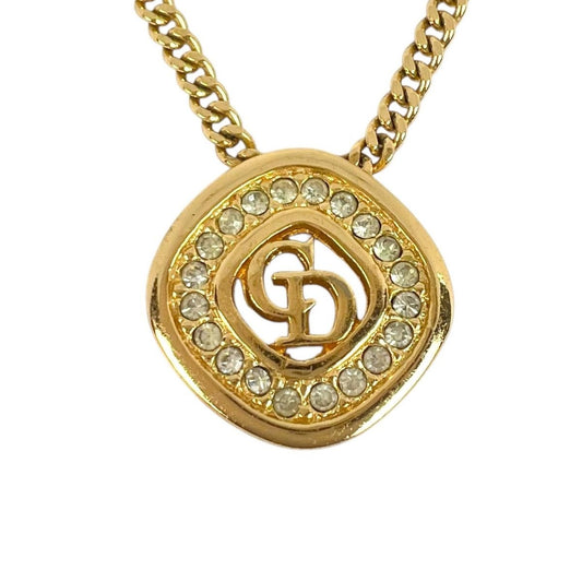 Dior Necklace Cdlogo Gold Line Stone