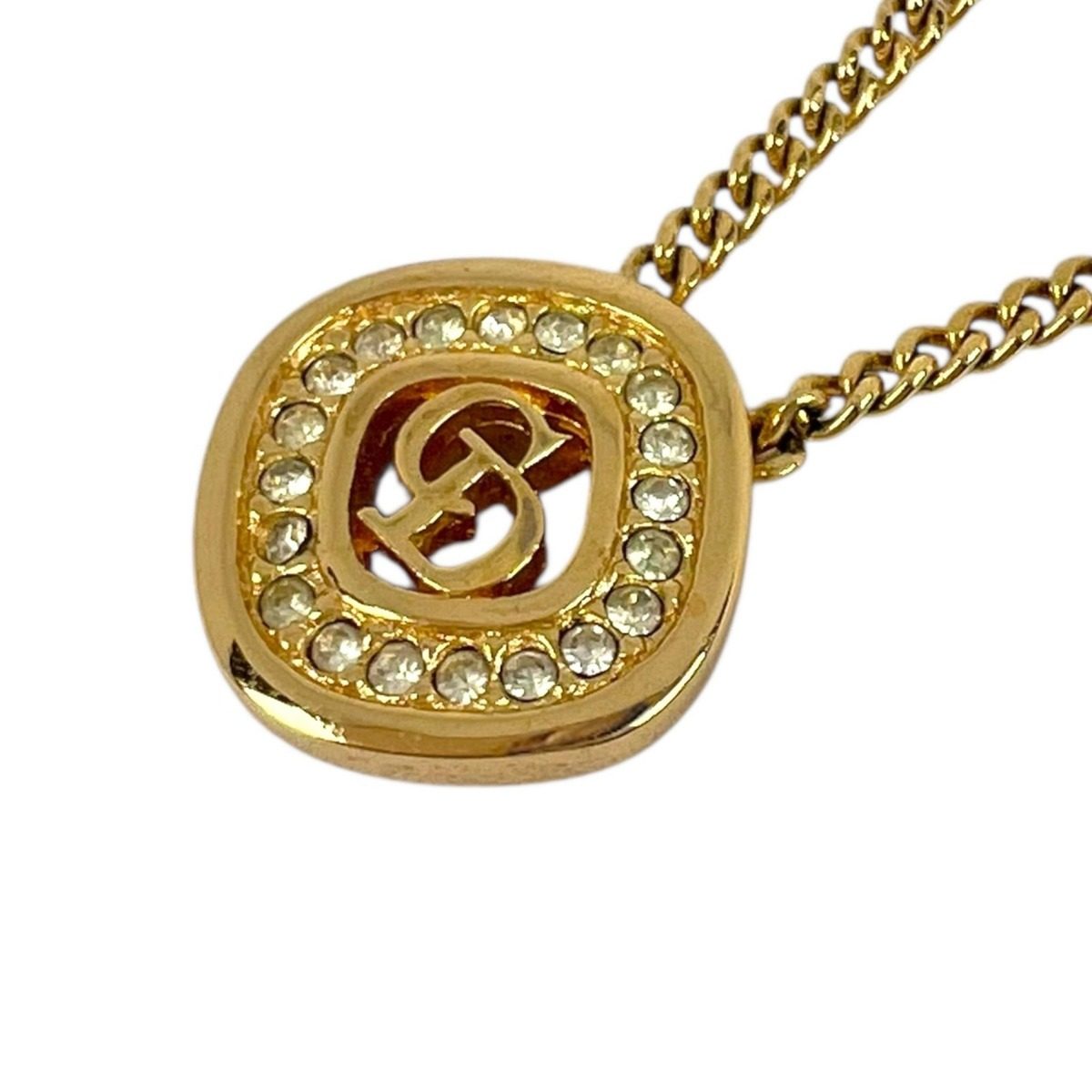 Dior Necklace Cdlogo Gold Line Stone — view 3
