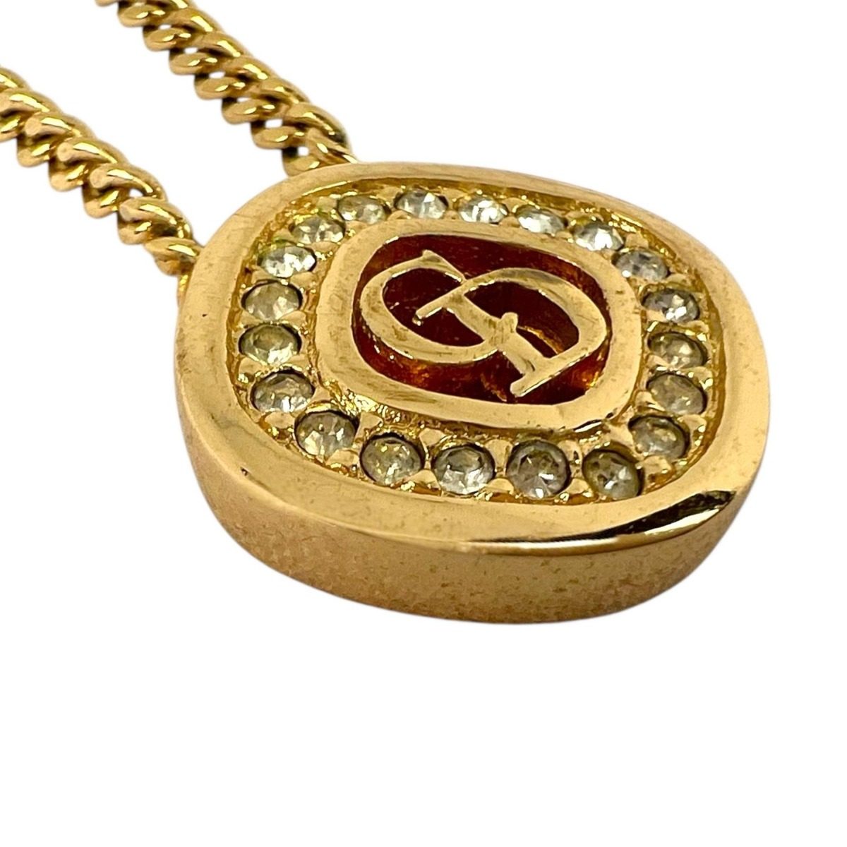 Dior Necklace Cdlogo Gold Line Stone — view 4