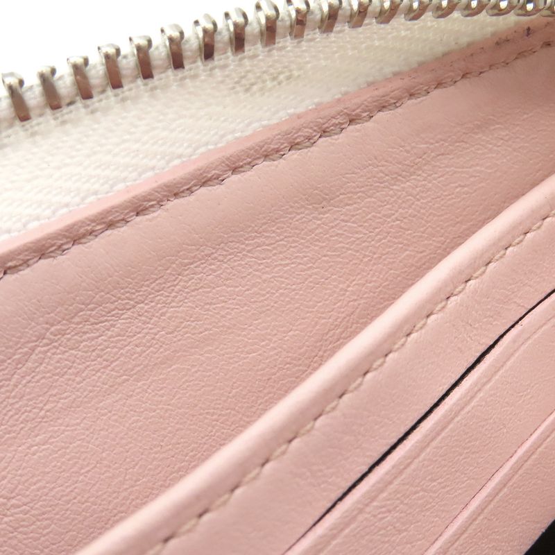 Louis Vuitton Long Wallet Zippy Wallet Monogram Mahina Pink and White Silver