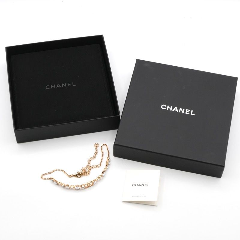 Chanel Necklace Pendant Choker Gold Coco Mark Rhinestone Star