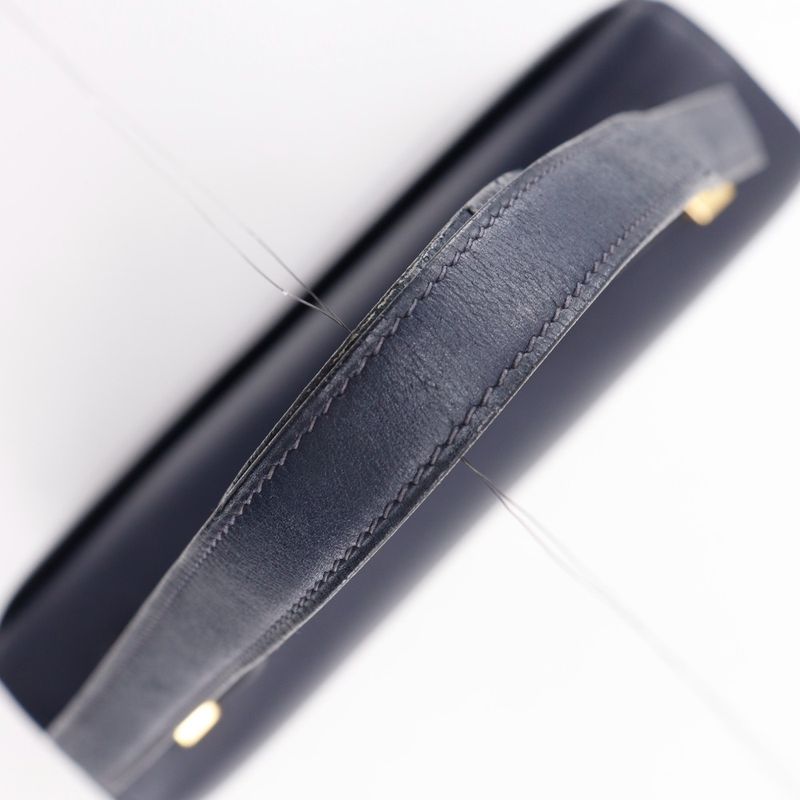 Hermes Constance 24 Vintage Box Calf Navy Blue/gold Hardware 0F Ladies Shoulder