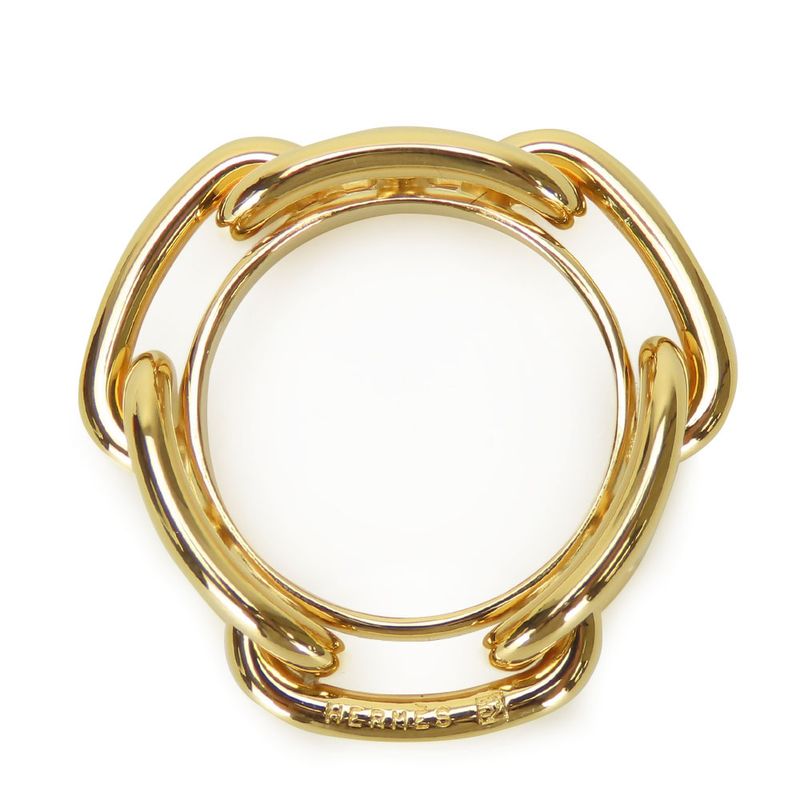 Hermes Scarf Ring Chaine D'ancre Metal Gold Plated Accessory Small Item Ladies