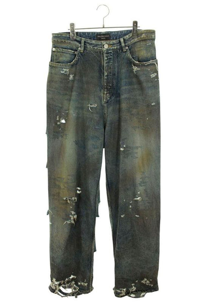 Balenciaga 23SS 745248 Tnw01 Superdestroyed Large Fit Baggy Denim Pants Men's S