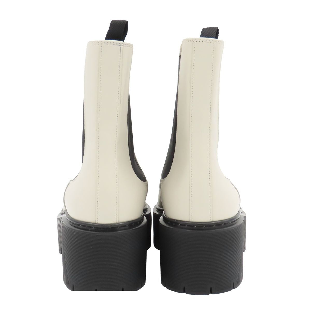Hermes Hollow Off White Leather Side Gore Boots — view 3