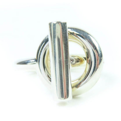 Hermes Echappee MM 925 Ring Silver 51 With Case