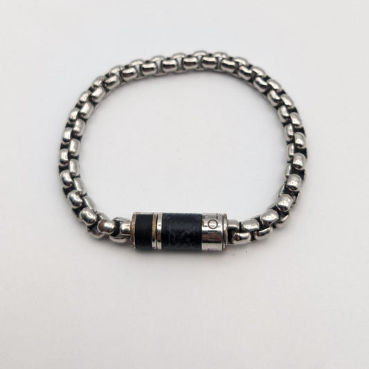 Louis Vuitton Monogram Eclipse Chain Bracelet Silver