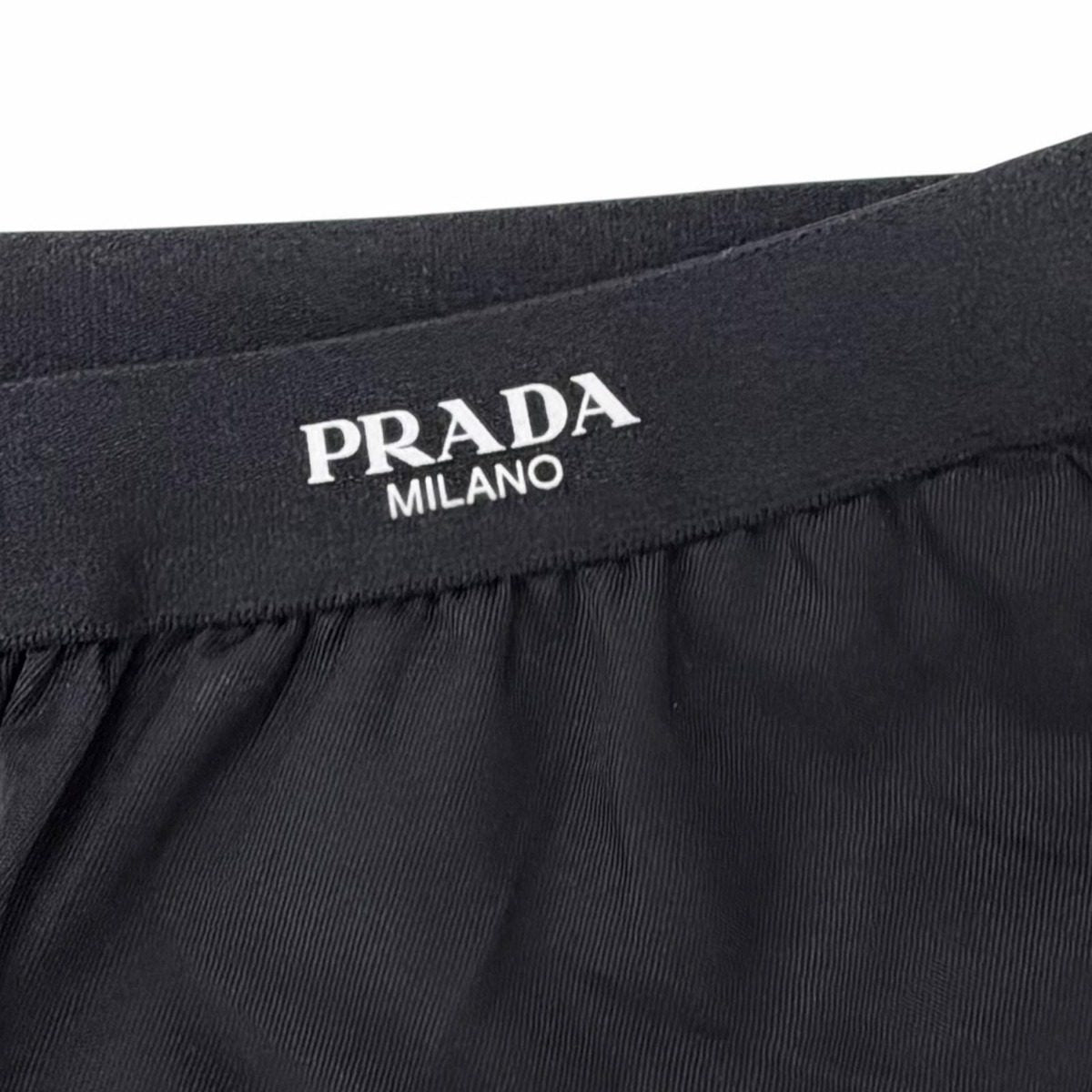 Prada Re-Nylon Logo Long Pants Wide Black — view 5