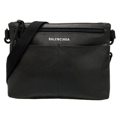 Balenciaga Shoulder Bag Crossbody Flat Pouch 673169 Black Leather