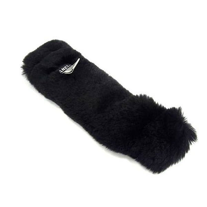 Chanel CC Logo Rabbit Fur 100% Fur Bangle Black Bracelet — view 3