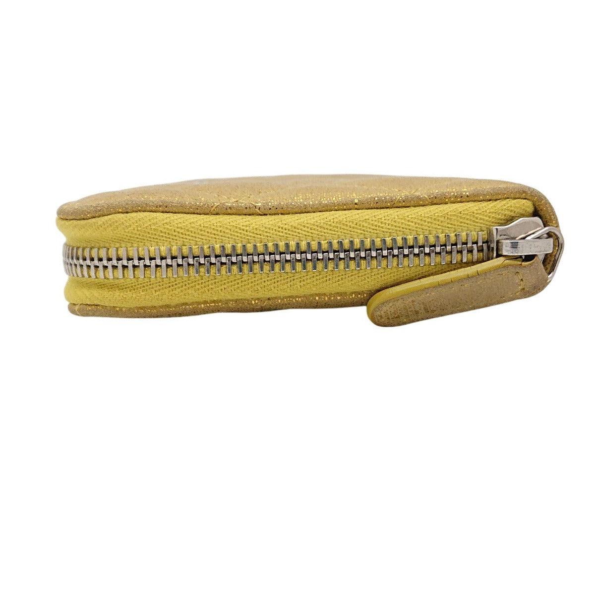 Chanel Zip Around Quilted Gold Yellow — view 4