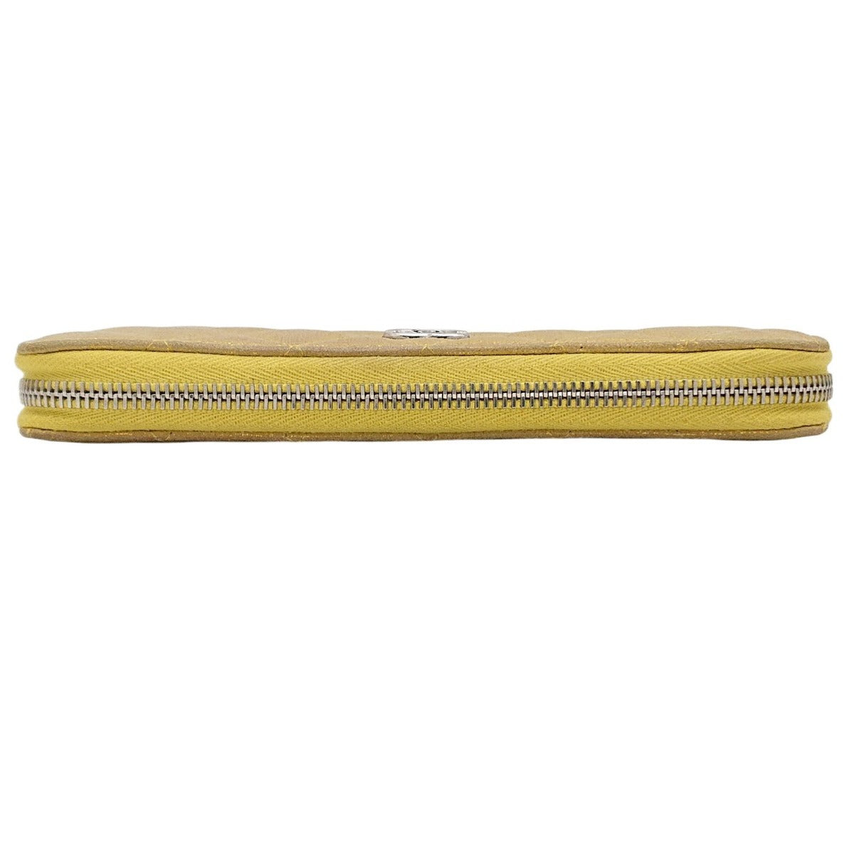 Chanel Zip Around Quilted Gold Yellow — view 6