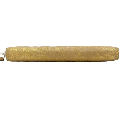 Chanel Zip Around Quilted Gold Yellow — view 7