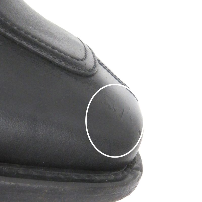 Hermes Vintage Api H Logo Buckle Belt Square Toe Leather Loafer