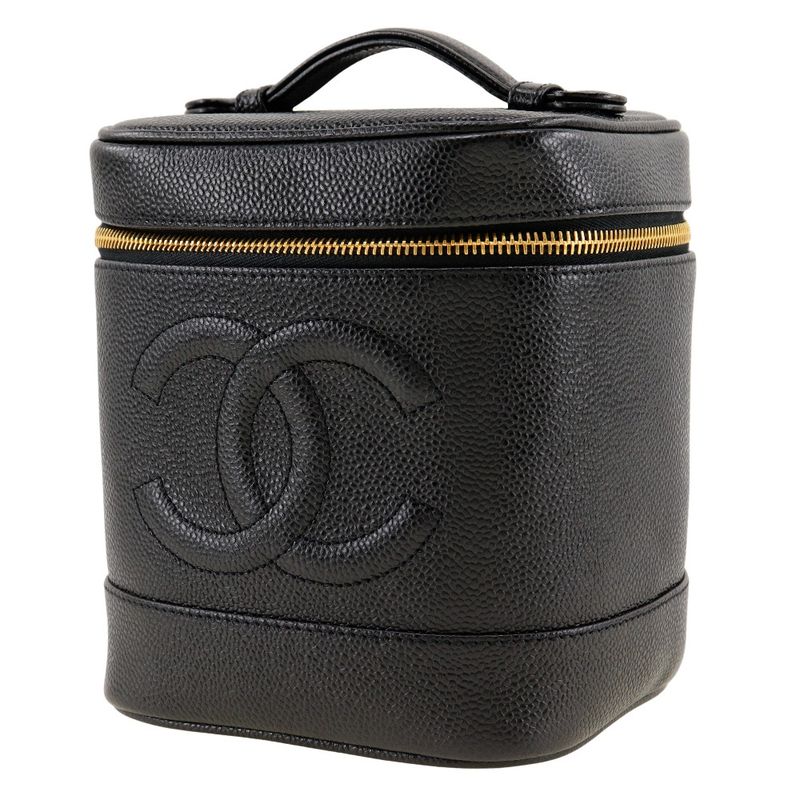 Chanel Vanity A01998 Caviar Skin Black Ladies Handbag