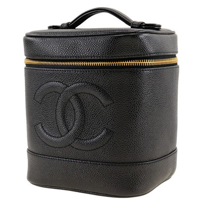 Chanel Vanity A01998 Caviar Skin Black Ladies Handbag