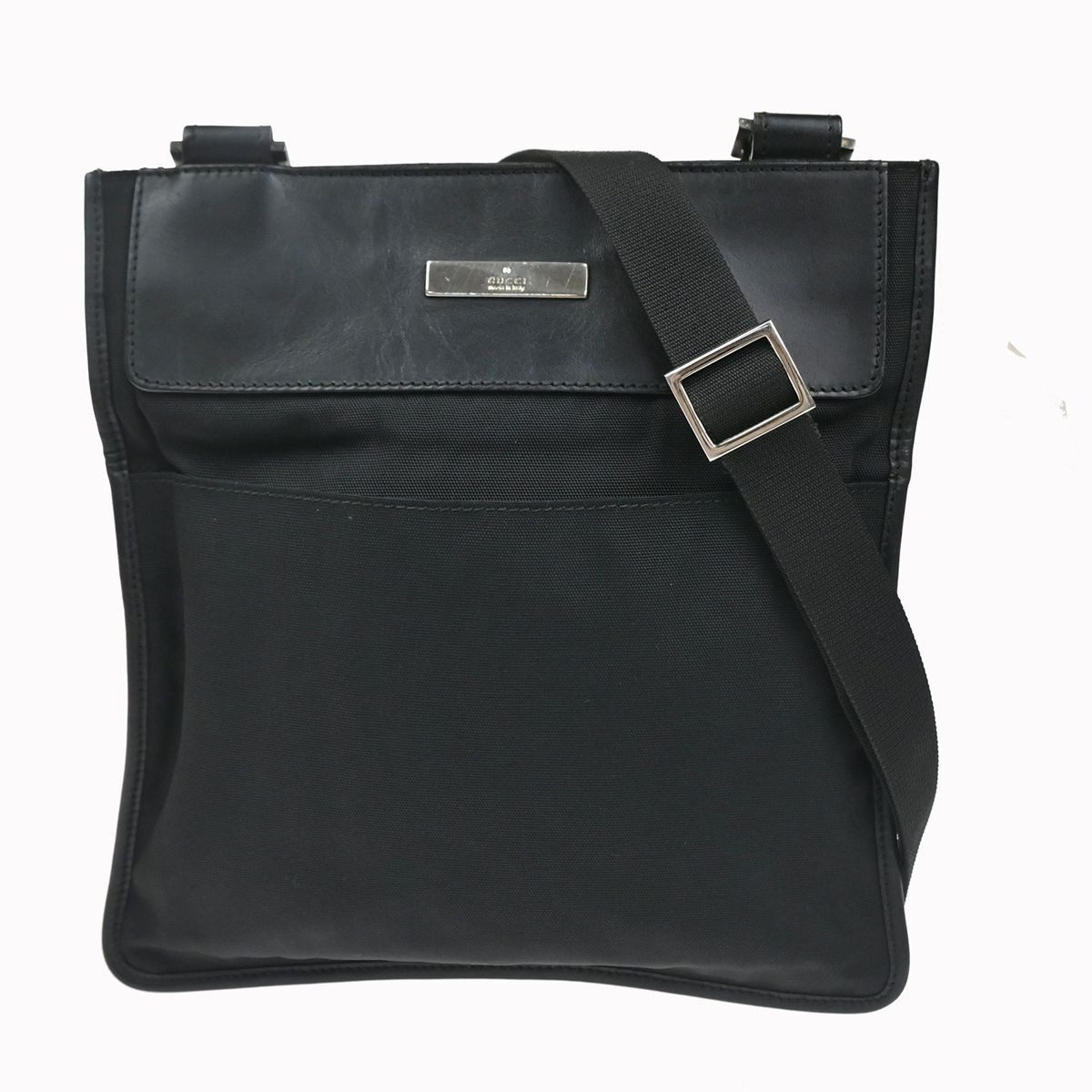 Gucci Shoulder Bag Black Nylon Leather
