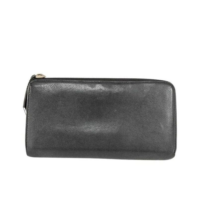 Louis Vuitton Wallet Portefeuille Comet Black Leather L-shaped Zipper Silver