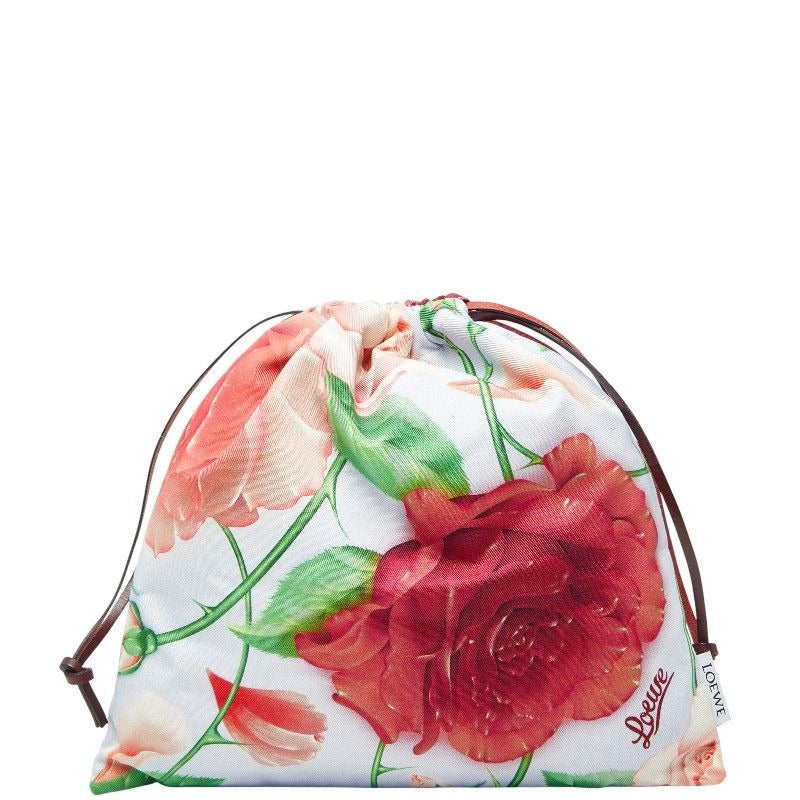 Loewe Paula's Ibiza Rose Pouch Drawstring Light Blue Multicolor Canvas