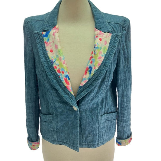Chanel 06 S Jacket Size36 Denim Blue