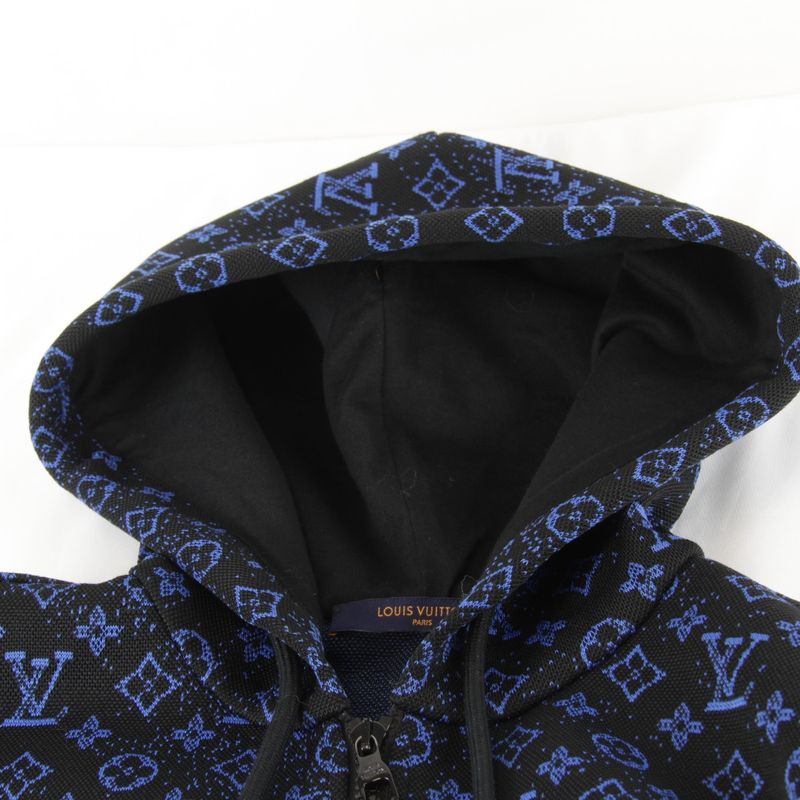Louis Vuitton Zip-through Hoodie Blouson Polyester/nylon/cotton Men's Blue