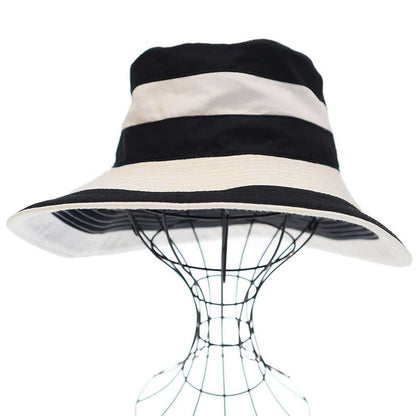 Hermes Cotton Linen Hat Black and White 57