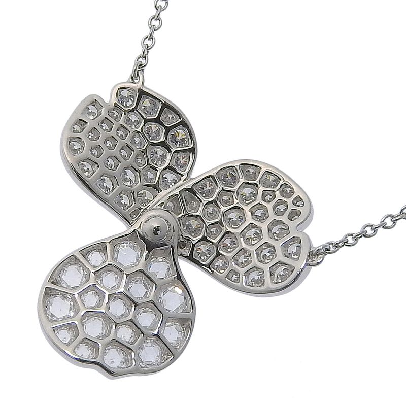 Tiffany & Co Paper Flower Large Pt950platinum × Diamond Ladies 5.3g Necklace