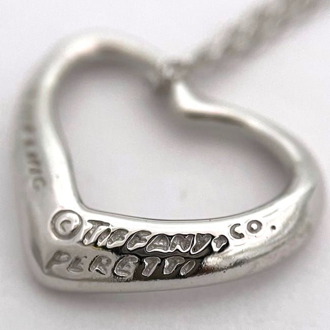 Tiffany & Co Open Heart Necklace Ec22789 Silver