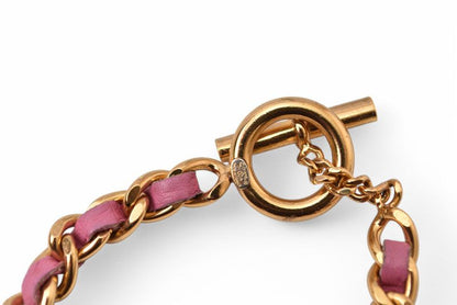 Chanel Bangle Chain Bracelet Chanel CC Coco Mark Pink Multi Gold 01
