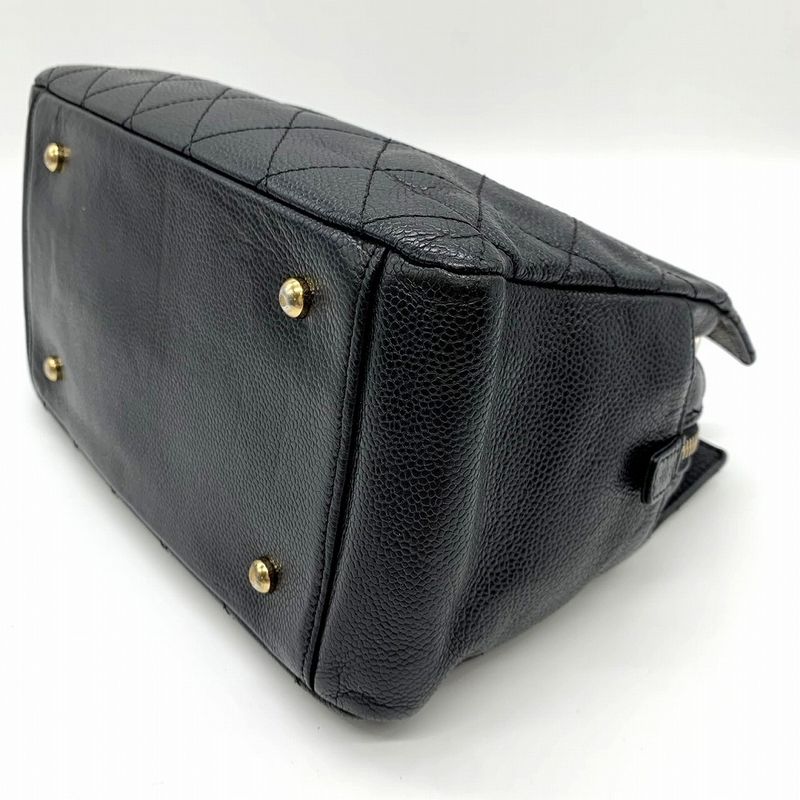 Chanel Handbag Chain Shoulder Bag Matelasse Coco Mark Caviar Skin Black Women's