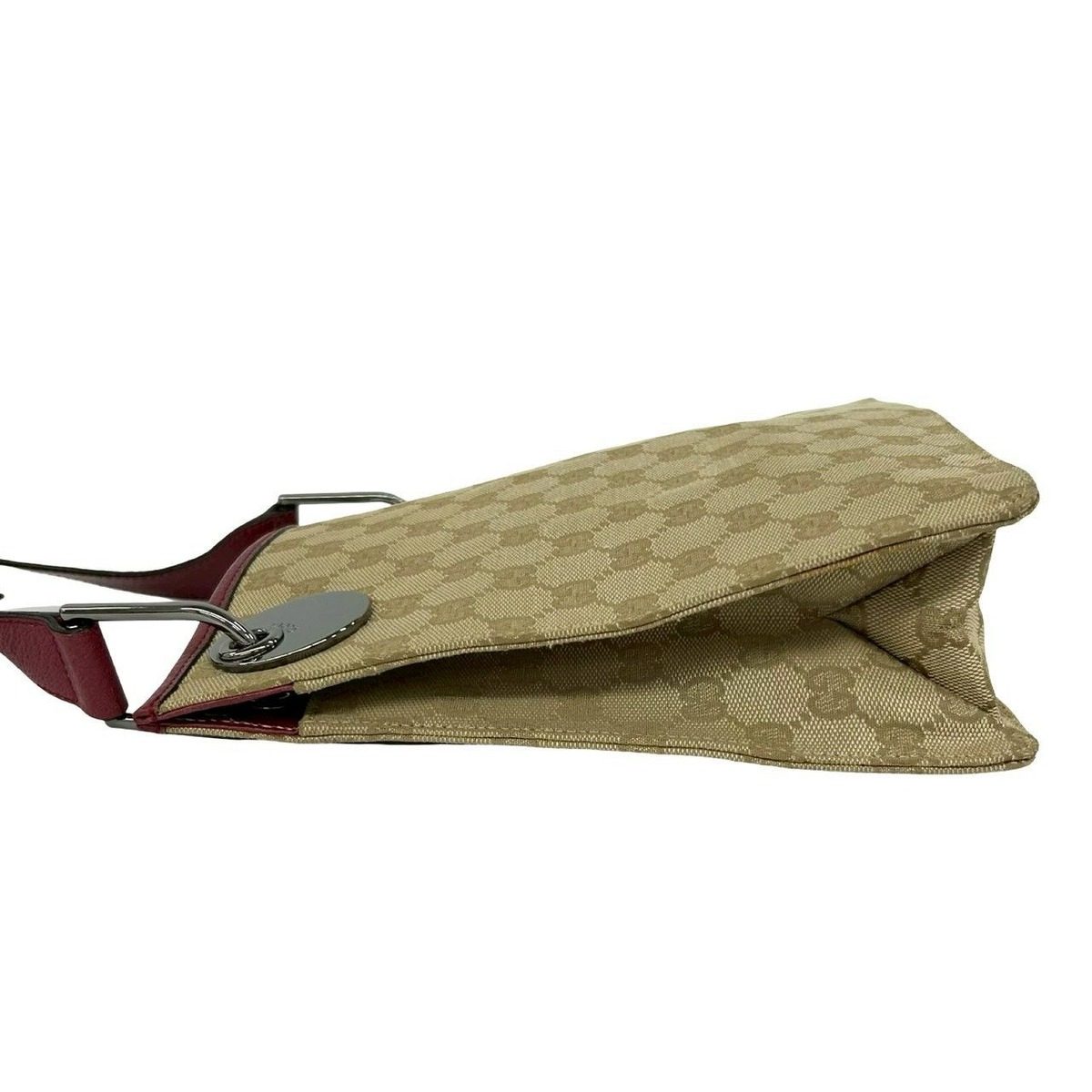 Gucci GG Monogram Canvas Leather Shoulder Bag Pochette Crossbody Beige — view 5