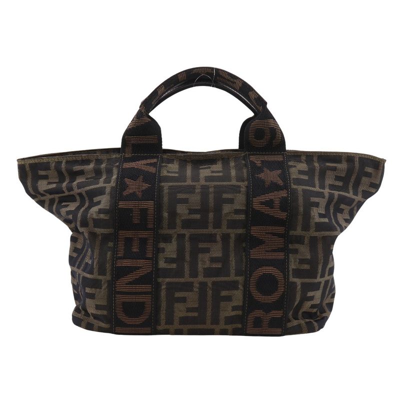Fendi Zucca Nylon Canvas Brown Women's Handbag