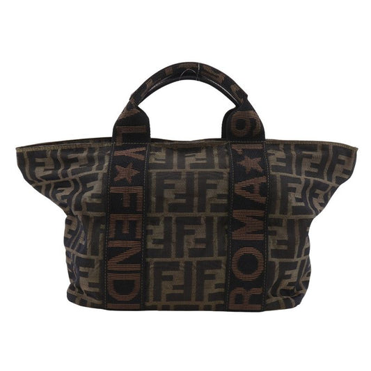 Fendi Zucca Nylon Canvas Brown Women's Handbag