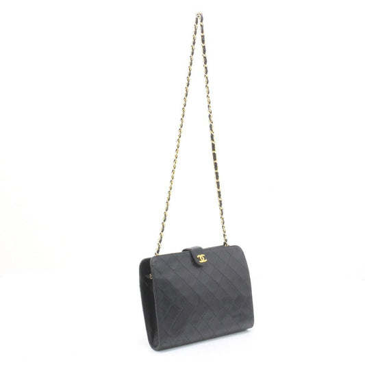 Chanel Shoulder Bag Quilted Chain Scratch Yes Black
