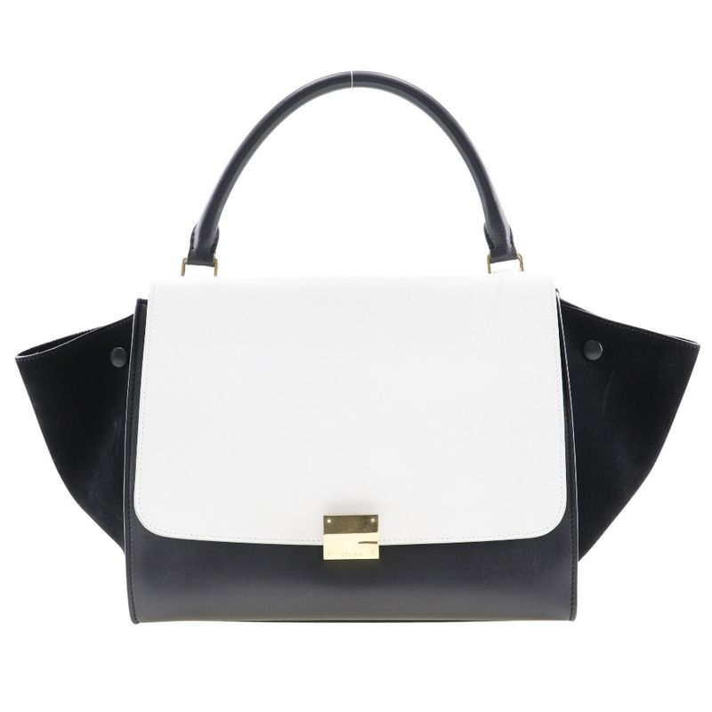 Celine Trapeze Medium 1695430ta Calf And Suede Black/white Ladies Handbag