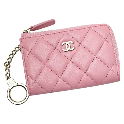 Chanel Quilted Ap0221 Baby Pink Coin Case Lambskin Gold Hardware