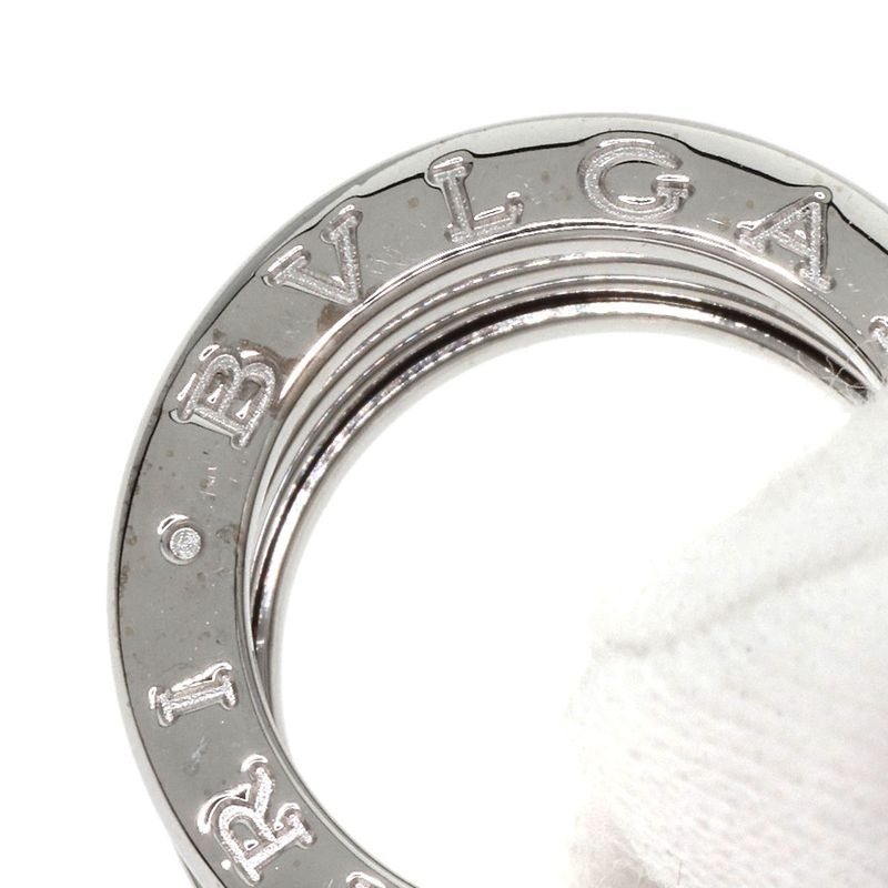 Bvlgari B-zero1 4-band Black Enamel #47 Ring 18K White Gold Ladies