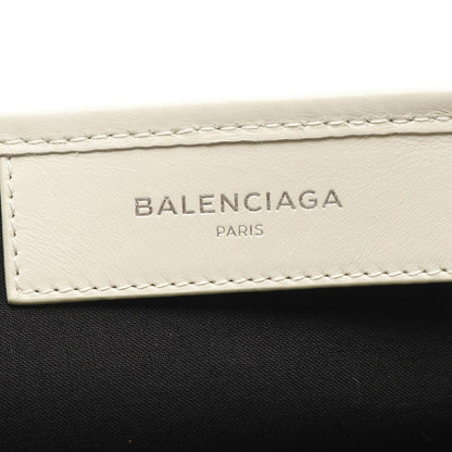 Balenciaga Tote Navy Cabas S White Canvas Leather Caba — view 4