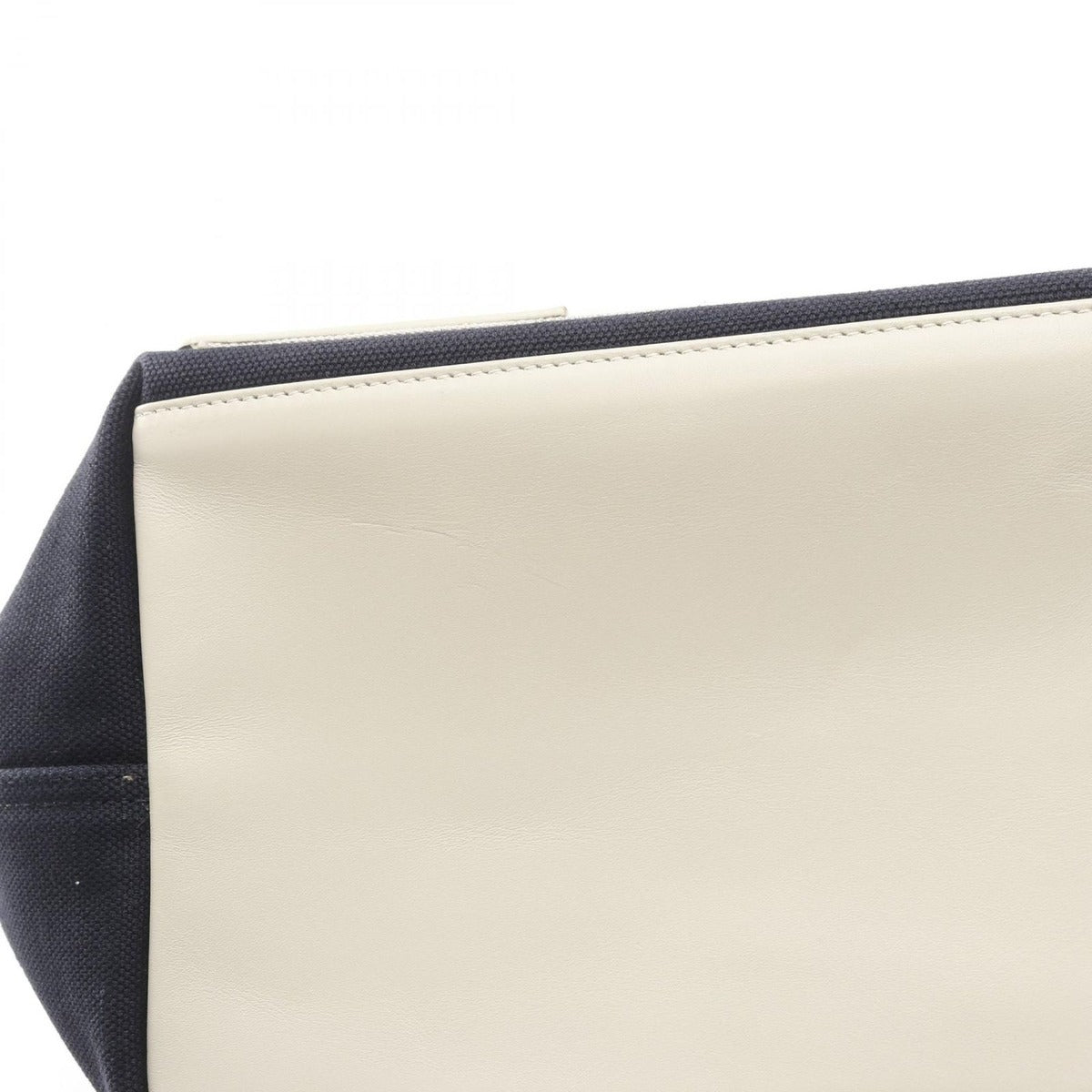 Balenciaga Tote Navy Cabas S White Canvas Leather Caba — view 6