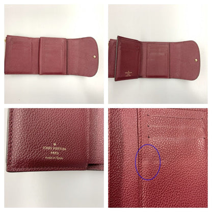 Louis Vuitton Empreinte Portefeuille Marine Trifold Wallet Wine Red