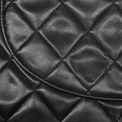 Chanel Shoulder Bag Deka Matelasse Lambskin Black Gold Hardware Women