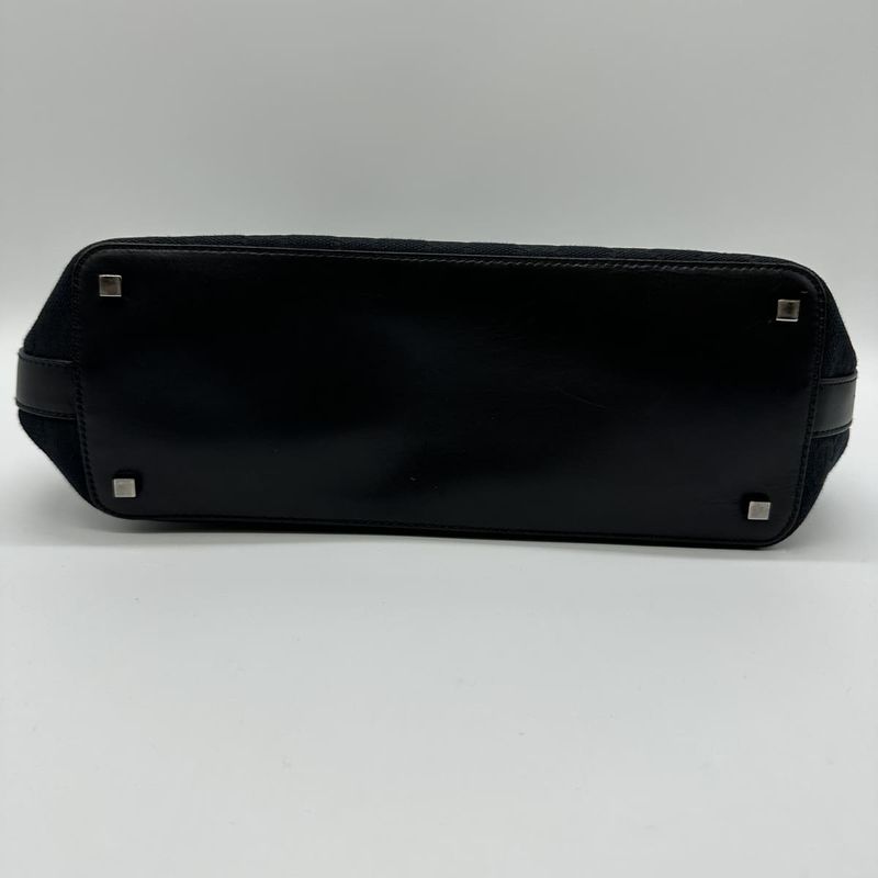 Gucci 001-4302 Handbag Shoulder Bag GG Canvas Black Ladies Men Fashion Vintage