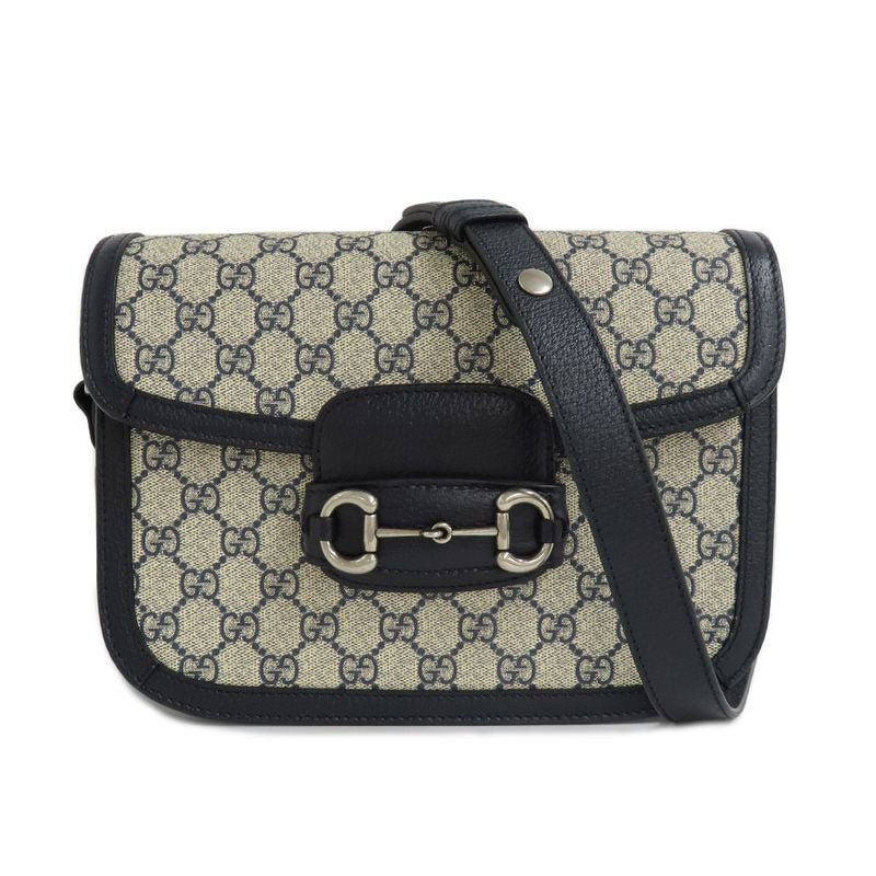 Gucci Horsebit 1955 Medium Shoulder Bag Navy GG Supreme