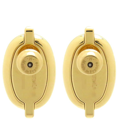 Hermes Earrings Mignon GP Enamel Black X Gold Hardware Chaine D'ancre Black [box