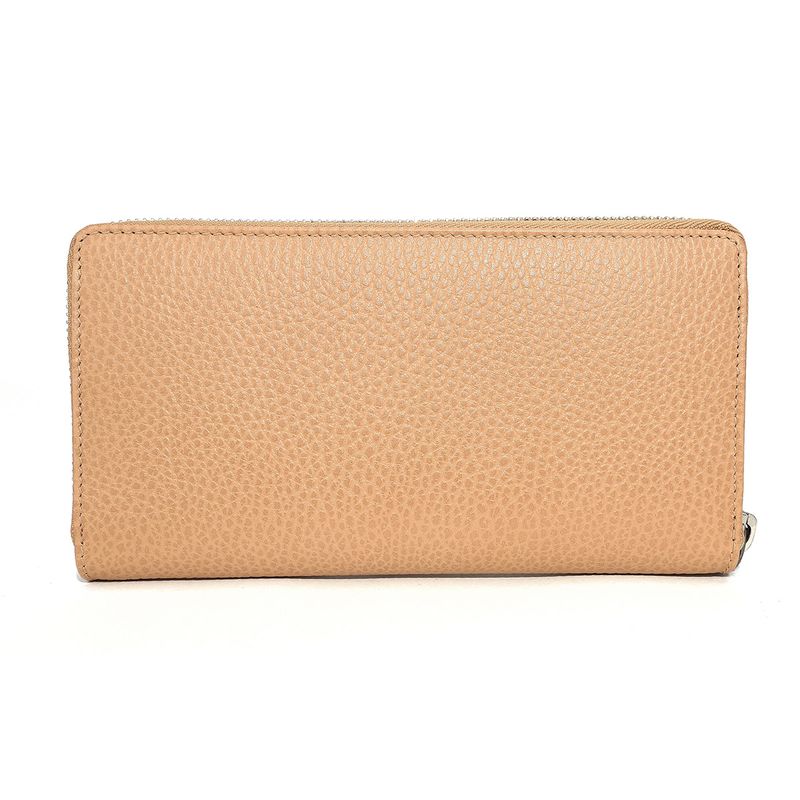 Gucci Long Wallet In Dollar Calf Rose Beige
