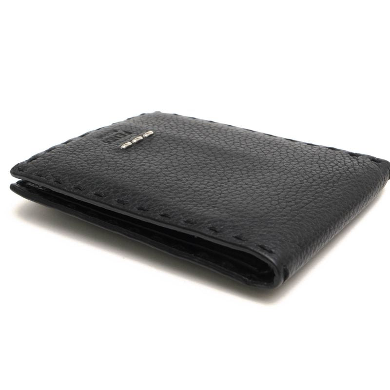 Fendi Wallet Men Wallet Leather Genuine Black 7m0194 O7n Fogxn Coin Wallet