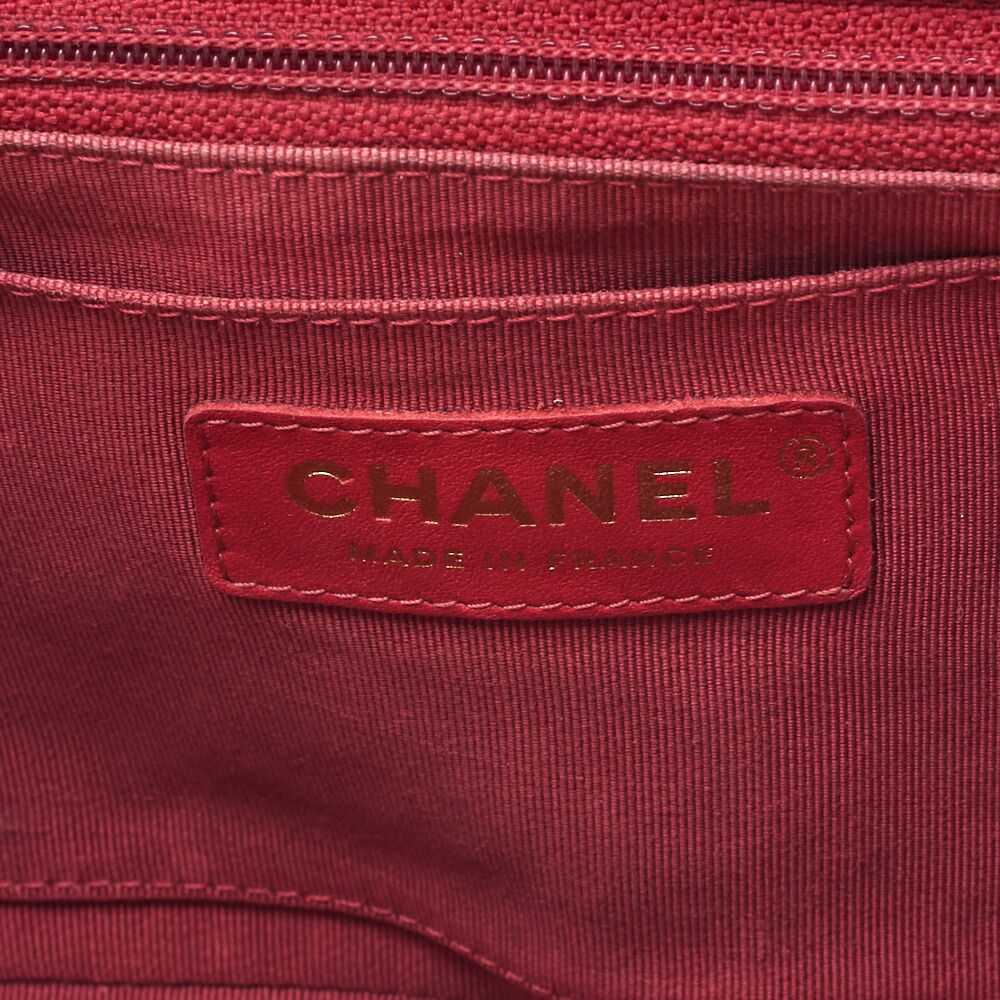 Chanel Shoulder Bag Calfskin V-stitched Red Coco Mark Single Flap With Gold